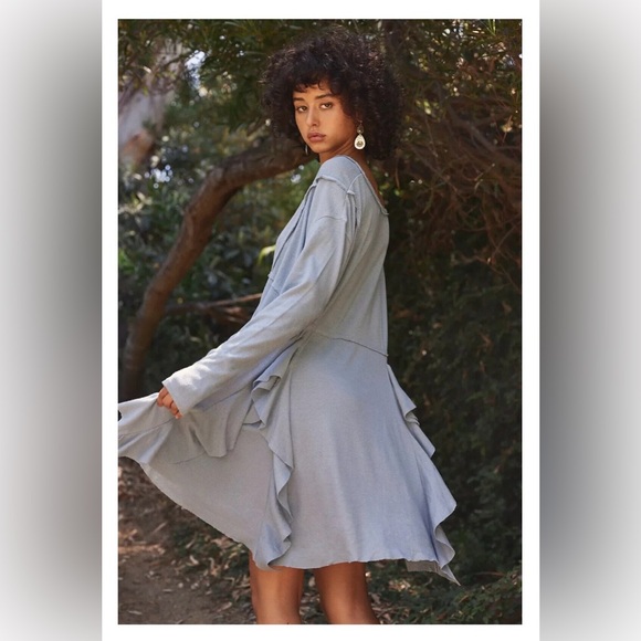 Free People FP Beach Palm Tunic Mini Dress in Storm Cloud NWOT - Picture 6 of 10